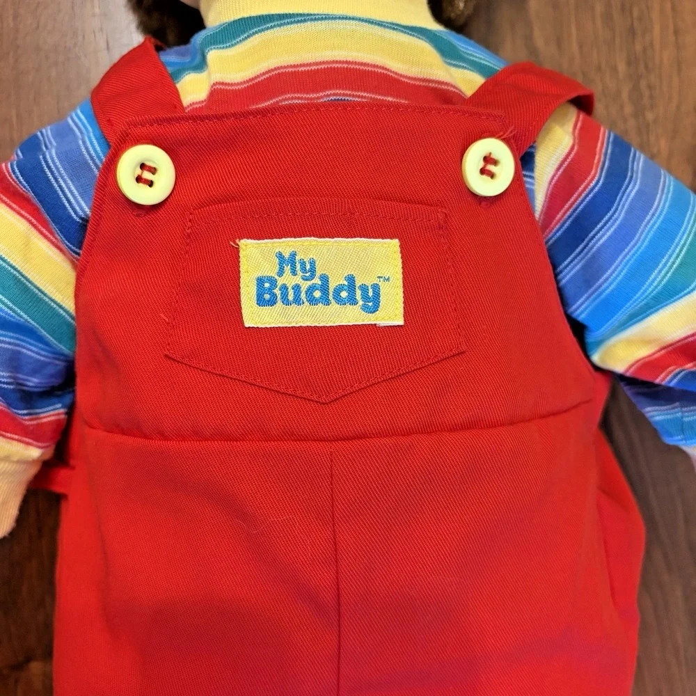 Vintage 1985 Hasbro My Buddy Doll Brown Hair Blue Eyes Red Overalls 22